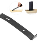 Carbon Steel Pry Bar With Nail Puller And Claw for woodworking, durable black finish, flat wide claw shown removing nails.