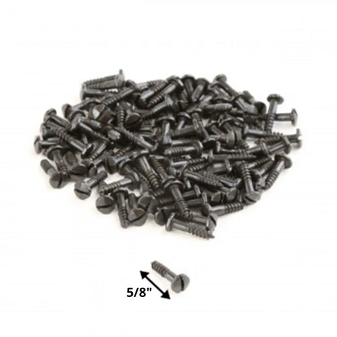 Slotted Pyramid Head Screws Five Eighths Inch Steel Black Coated, Heavy Duty Wood Fasteners Pack of One Hundred