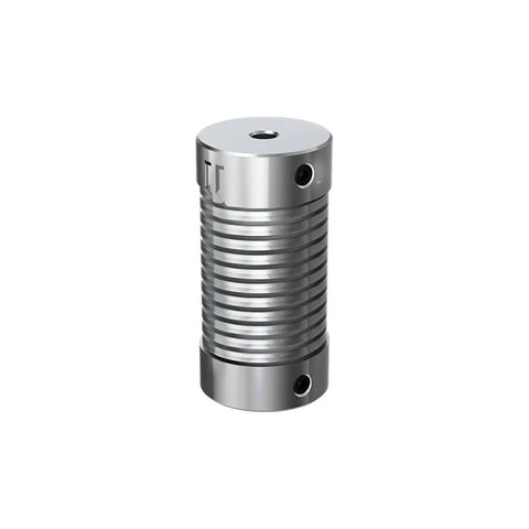 Top Tier Slick Spring Coupling For Stepping And Servo Motors Heavy Duty Aluminum Alloy Elastic Body Screw Lock Encoder Setup Smooth Torque Transfer Built Legit Ready To Roll 6X13mm shown in silver finish, featuring ribbed design.