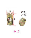 Image of a Heavy Duty Barrel Nuts and M6 M8 Cross Dowel Bolts Set for Furniture Assembly 6mm diameter, 12mm length, zinc plated.