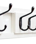 Heavy Duty Wall Mounted Coat Rack With Five Smooth Glide Metal Hooks For Mudroom Bedroom Setup featuring sleek white design and five hooks.