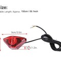 6 To 80V Waterproof Electric Bike Tail Light With 59 Inch Cable Rear Safety Brake Lamp, red plastic, 3.5x2x1.2 inch size