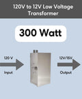 300 Watt Multi Tap Wall Mount Low Voltage Transformer 12 To 15 Volt UL ETL Listed Stainless Steel for Indoor Outdoor Use