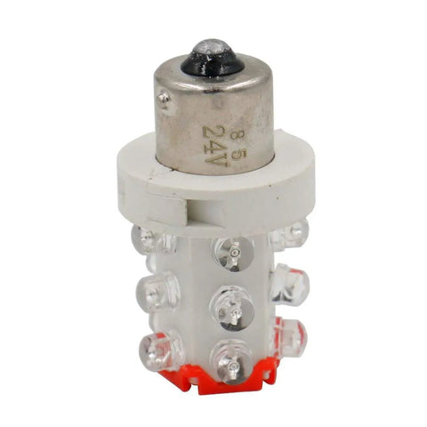 24V Red LED Indicator Light Bulbs 5 Pack For Industrial Signal Warning Beacons close-up of single bulb with visible LEDs