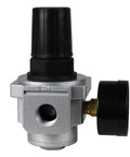 Top Shelf Air Pressure Regulator Valve For Compressor With Included Dial Gauge And Quick Lock Knob, aluminum, 1/4 inch ports.