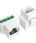 Straight Up Premium 5 Pack White Rj11 Cat3 Telephone Keystone Jacks With Quick Screw Terminals for easy wall plate swaps