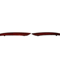 Straight Up Solid Rear Bumper Reflectors For Tesla Model S 2012 To 2021 Red Marker Light Trim Left And Right Pair