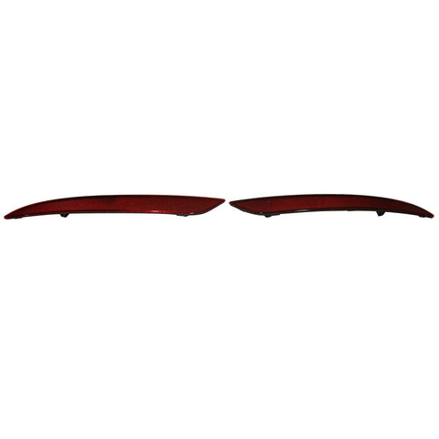 Straight Up Solid Rear Bumper Reflectors For Tesla Model S 2012 To 2021 Red Marker Light Trim Left And Right Pair
