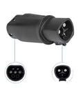 Heavy Duty Portable EV Charger Adapter Converting Type Two Ports To J1772 Plugs For Hella Fast 7KW DC Charging, showing connector ends.