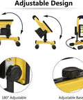 Adjustable design features of JUDYSSY Portable Led Floodlight Rechargeable Battery with 180° base and knob for stability.