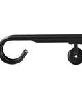 Top Notch Three Foot Aluminum Handrail Kit With Rust Proof Slick Matte Black Finish showcasing smooth curves for indoor outdoor use.