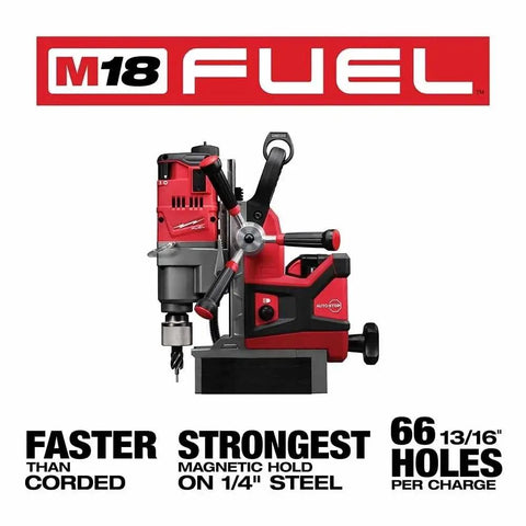 Pro Grade Beefy Cordless Lineman Magnetic Drill Kit Featuring Self Powered Magnet Base And Killer One Half Inch Annular Cutter Capacity For Rugged Sites And No Hassle Operation on display.