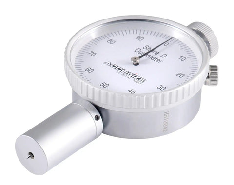 Portable 0-100 Shore D Durometer With 30 Degree Cone Point For Precise Hardness Testing Of Materials Handy Spring Force 4.4, silver dial