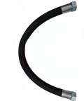 Top Shelf Replacement Air Compressor Hose Part Number 35324177 for Screw Machines, black rubber hose with metal fittings.