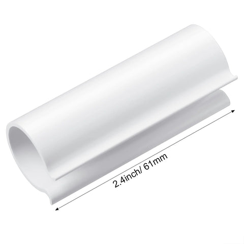 Jetec white PVC pipe clip, 2.4-inch long, fits 1/2-inch PVC pipe