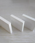Boron Nitride Ceramic Sheet Pad And Plate For Heat Proof Performance, Nonstick Surfaces, Low Friction, shown in three sizes.