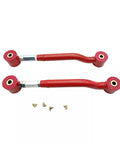 Adjustable Rear Upper And Lower Control Arms With Rear Panhard Track Bar For 2007 To 2014 Chevy Suburban 1500 2500 Tahoe Avalanche GMC Yukon Cadillac Escalade Bolt On Lifted Or Leveling Setup Improves Pinion Angle And Rear Alignment., red steel rear control arms with bushings and adjuster hardware