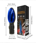 Electromagnetic car snow remover device with dimensions and packaging displayed