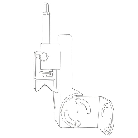 Side view line drawing of Heavy Duty Pipe Notcher With 0-60 Degree Adjustable Angle Fits Half Inch To Two Inch Pipes Drill Press Mount Metalworking Wood PVC Notching Tool With Built-In Protractor For Precise Joints, highlighting drill attachment and protractor features.