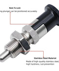 Heavy Duty Stainless Steel Push Fit Ball Nose Spring Plunger 2 Pack M16x1.5 with locking nuts for accurate positioning.