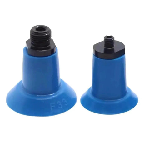Industrial Single-Layer Vacuum Sucker For PE Film Bag Opening With F18 22 26 F33 Series Suction Nozzle Yx Pneumatic Pads Red Wine Color For Letter Manipulator Automation, two blue suction nozzles.