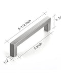 Ten Pack 5 Inch Square Cabinet Pulls Satin Nickel Brushed Nickel Hardware For Cupboards And Drawers Center To Center 5 Inch