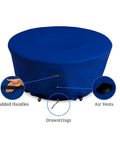 Tough As Nails All Weather Round Fire Pit Cover for 30 Inch Diameter Pits 12 Inch Tall Heavy Duty 18 Oz PVC Coated Polyester with drawstrings