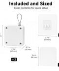 Dimensions and components of Heavy Duty Door Closer Kit With 1000G Pull Force For Sliding Screens And Interior Bedroom Doors White Reinforced Steel