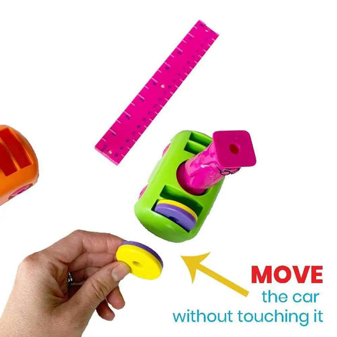 Magnet Science Kit For Kids Ages 8 To 12 Hands On STEM Fun with magnetic car, ruler, and disc for levitation experiment.