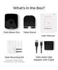 Make Your AC Smart With A WiFi Enabled Controller For Mini Splits accessories including Cielo Breez Eco, stand, manual, and cables