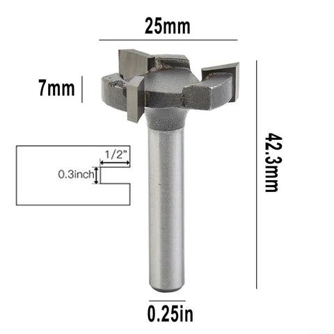 Beefy Carbide Tipped CNC Spoilboard Surfacing Router Bit with One Quarter Inch Shank for Fly Cutter Slab Flattening Leveler