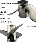 Aftermarket Outboard Propeller 13.5 Inch Diameter 15 Pitch 3 Blade Stainless Steel Built To Last Right Hand Rotation With 15 Spline Shaft For Yamaha 50 To 130 HP Engines