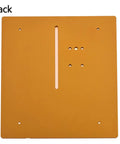 Back view of Top Shelf Aluminum Router Table Insert Plate featuring dead simple T slot rails and mounting holes.