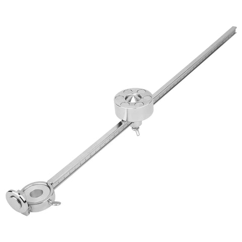 Heavy Duty Stainless Steel Torch Compass Roller Guide For Oxygen Welding And Cutting With Adjustable Gauge Scale Ruler Magnetic Base 50 Cm Length - close-up view showing precision detail.
