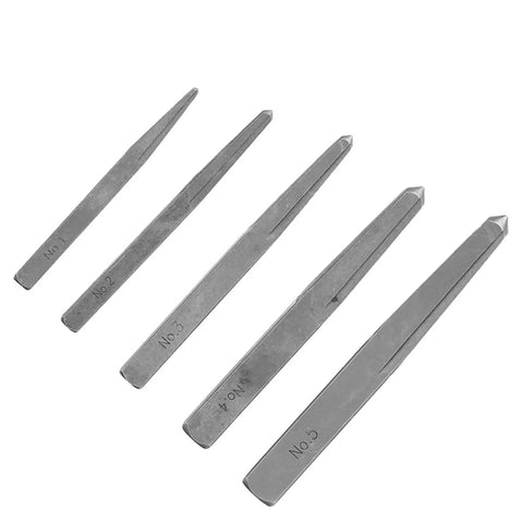 Premium 5 Pc Set Square Easy Out Bolt Extractors For Effortless Removal Of Stripped Screws And Broken Studs This Versatile Tool Makes Any DIY Job A Breeze By Grabbing Damaged Fasteners Like A Pro. 5-piece carbon steel extractor set, sizes No.1-No.5