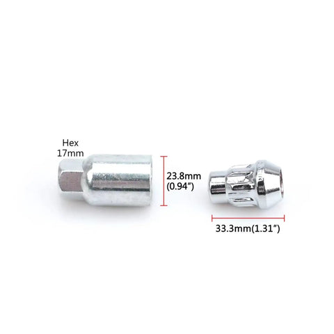 Solid Wheel Studs Kit For Chevy Impala Equinox And Cruze Replaces Rotted Nuts With Heavy Duty Build To Keep Your Ride Safe And Smooth Like A Boss On Any Road Trip, 17mm hex, 33.3mm steel studs