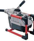 Heavy Duty Compact 120 Volt Sectional Drain Cleaning Machine Kit with red frame and black motor for tough pipe jobs.