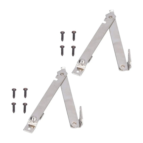 Stainless Steel Folding Cabinet Hinge With Lift Up Support 2 Pack with screws for cabinets, bookcases, and wooden boxes