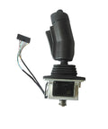Built Tough Forklift Joystick For Aerial Work Platforms And High Altitude Machines with rubber grip and connector wires.