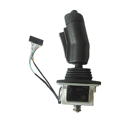 Built Tough Forklift Joystick For Aerial Work Platforms And High Altitude Machines with rubber grip and connector wires.
