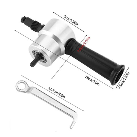 Double Head Electric Metal Nibbler Cutter Pro Grade For Portable Sheet Cutting In Stainless Steel Iron Copper And Aluminum Adjustable Heads For Multidirectional Cuts Heavy Duty DIY Shop Tool, with wrench