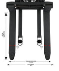 Heavy-Duty Semi-Electric Stacker Pallet Lift With 3300 Lbs Capacity And 118 Inch Reach Height, adjustable forks and dimensions.