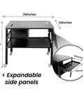 Heavy-Duty Mobile Welding Table With Foldable Side Panels For Factory And Garage Use, Steel Workbench On Wheels