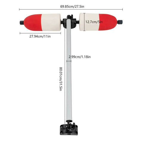 Portable Kayak Stabilizer With Detachable Outriggers For Canoes And Inflatable Boats, Quick Release Buttons, PVC And Aluminum Poles