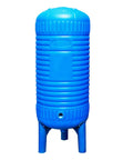 Vertical Pressure Water Storage Tank 150L Large Capacity With Fittings for home use, blue, durable PE design with sturdy legs