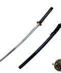 Safe Unsharpened Aluminum Iaito For Iaido Practice And Display, 28.3 Inch Katana Training Sword with fuller groove and black scabbard