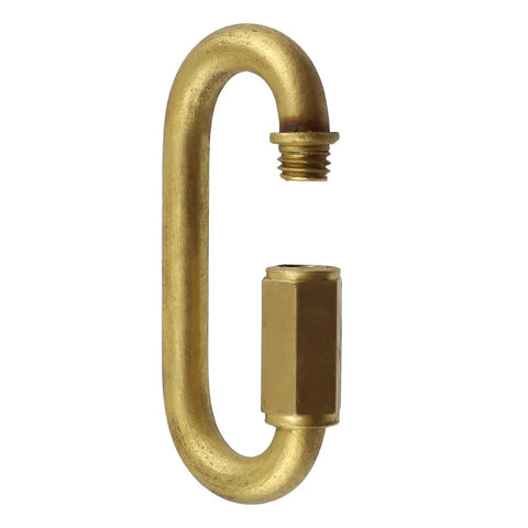 Brass quick link D shape screw locking M4 5/32 inch pack of 15 for boating camping rigging and outdoor use rust resistant close-up