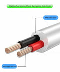 Close-up view of Hydrogen Water Bottle Charger Cable USB To DC Replacement Cord showing copper wire core and PVC outer cover.