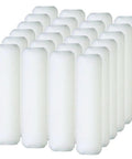 Nine Inch White Dove Paint Roller Cover With Three Eighths Nap Dense Fleece arranged in a row for easy access.