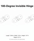 Illustration of three 180 Degree Invisible Hinge For Fold Down Tables And Cabinet Doors Zinc Alloy Flush Mount Hardware In Silver Finish